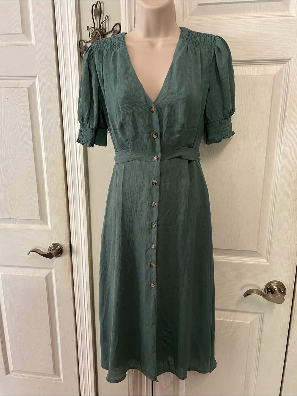 NWT Women’s Fairy Midi Dress Puff Sleeve Romantic Cottage Milkmaid Feminine